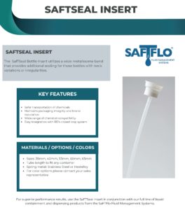 SaFTFlo Fluid Management Systems SaFTSeal Bottle Insert